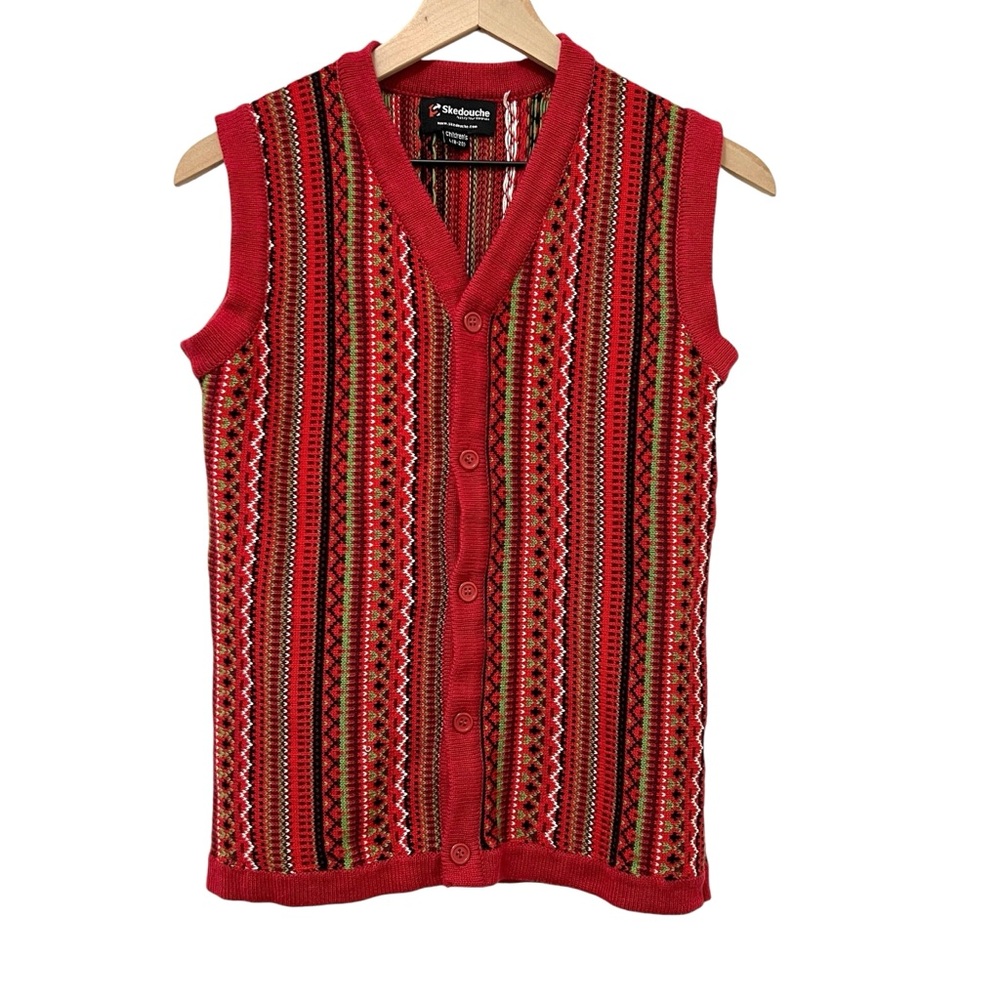 Ugly Christmas Sweater Vest red and green